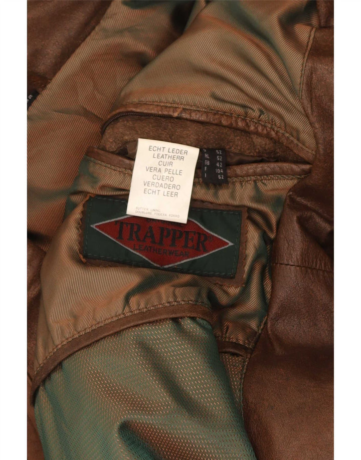 Męska kurtka skórzana Trapper UK 42 XL brązowa