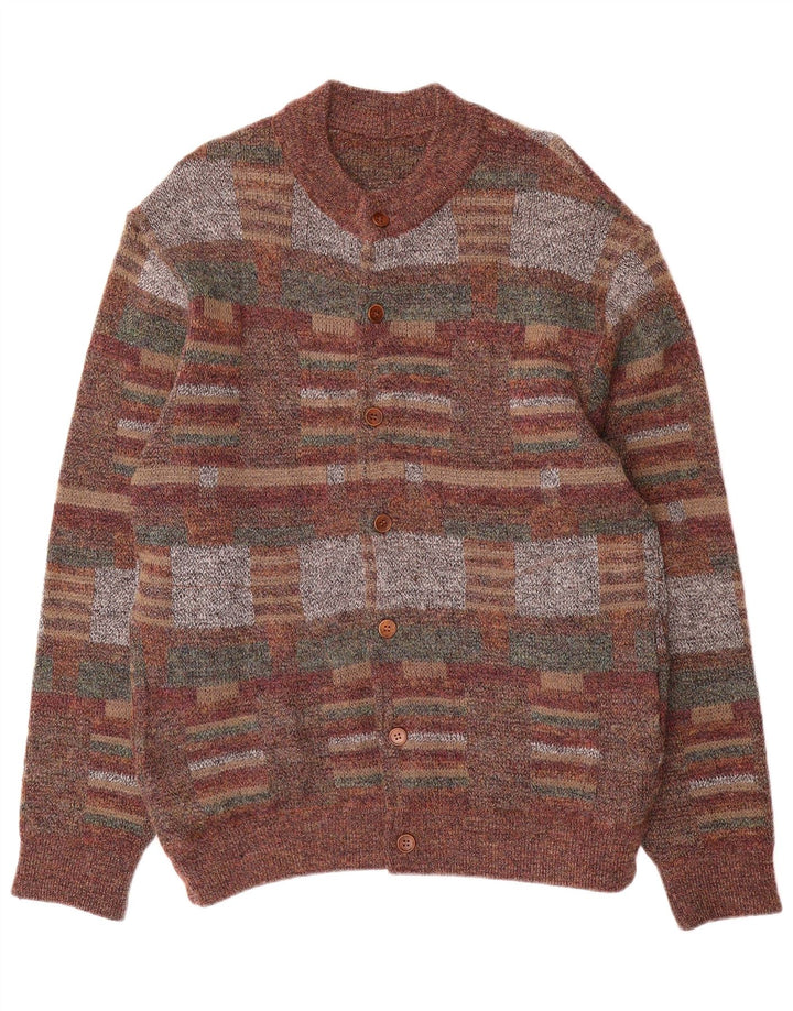 Sweter męski w stylu vintage, średni, wielokolorowy, geometryczny