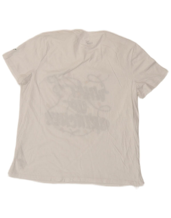 Damska koszulka z grafiką Puma Top UK 16, duża, biała bawełna