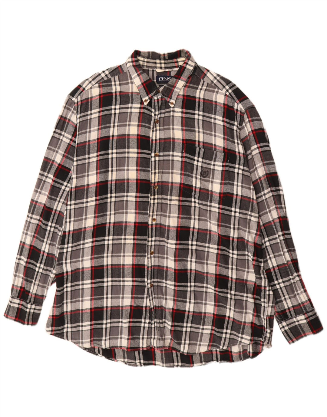 Męska koszula flanelowa Chaps 2XL w czarną kratkę, bawełniana