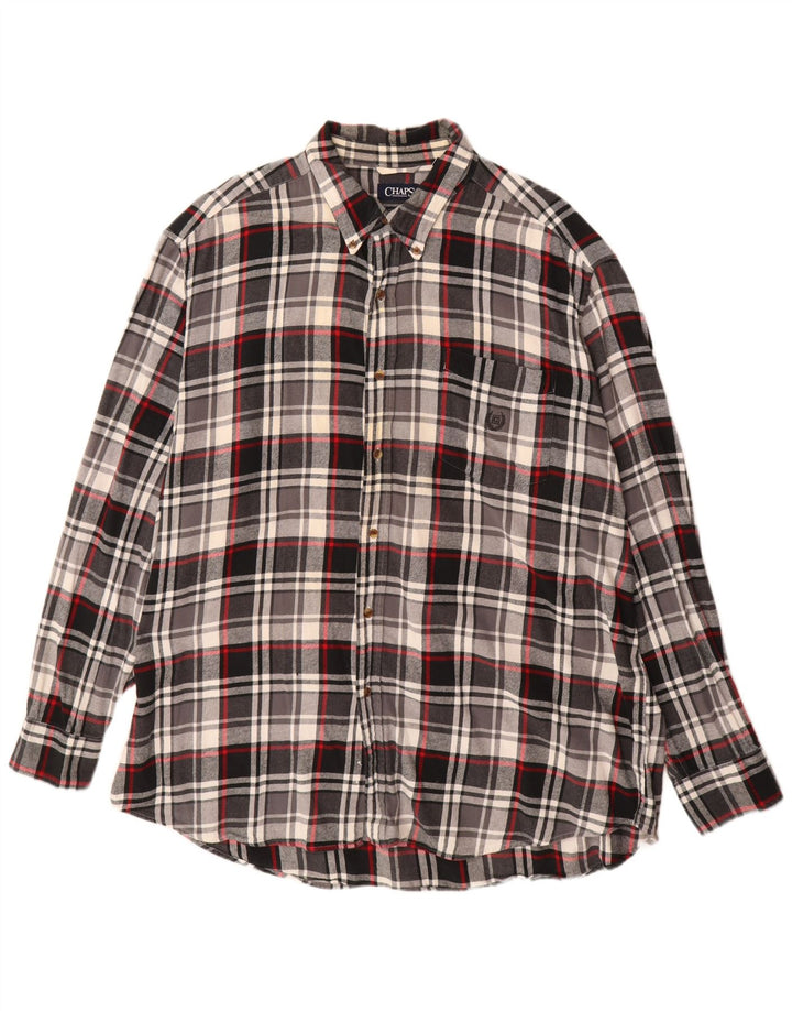 Męska koszula flanelowa Chaps 2XL w czarną kratkę, bawełniana