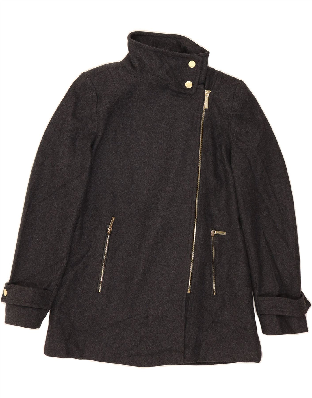 MICHAEL KORS Womens Loose Fit Overcoat UK 6 XS Grey Wool Vintage Michael Kors and Second-Hand Michael Kors from Messina Hembry 