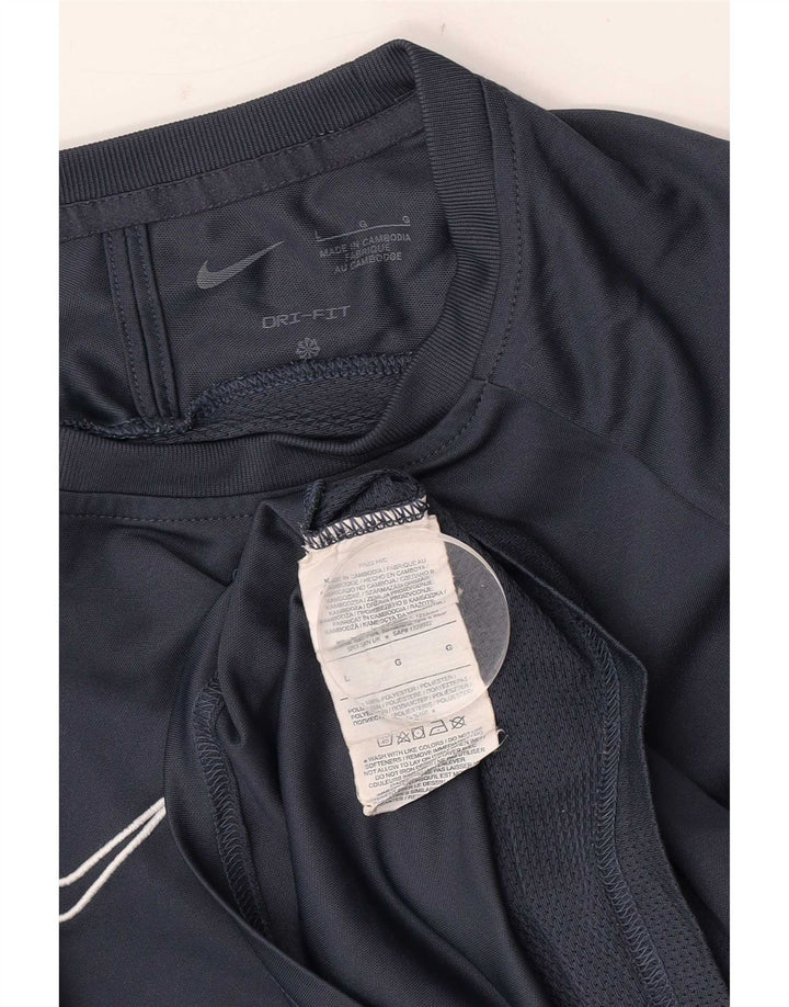 Męski T-shirt Nike Dri Fit, duży, granatowy, kolorowy poliester