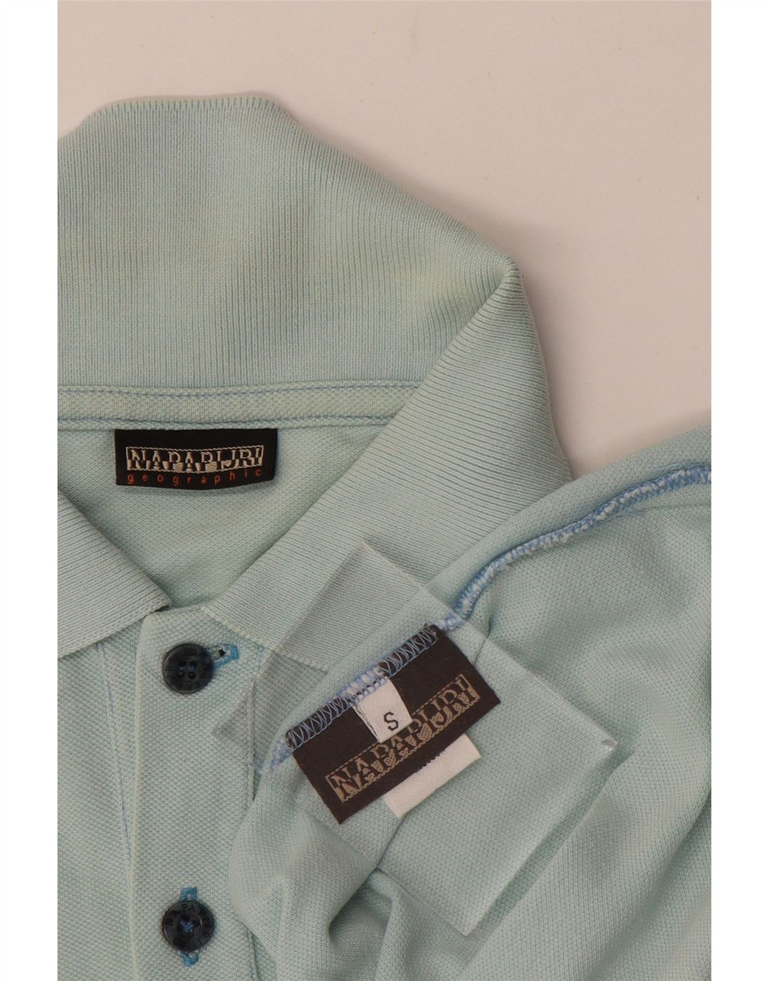 Męska koszulka polo NAPAPIJRI Geographic, mała, niebieska, bawełniana w bloki kolorów