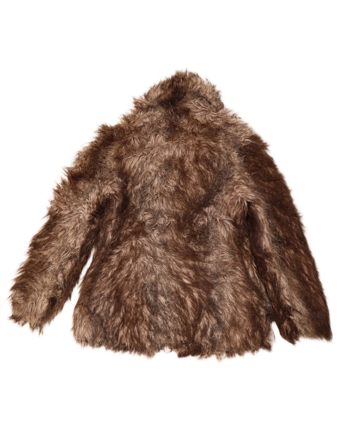 Damska kurtka ze sztucznego futra OASIS UK 10 w małe brązowe paski, akryl