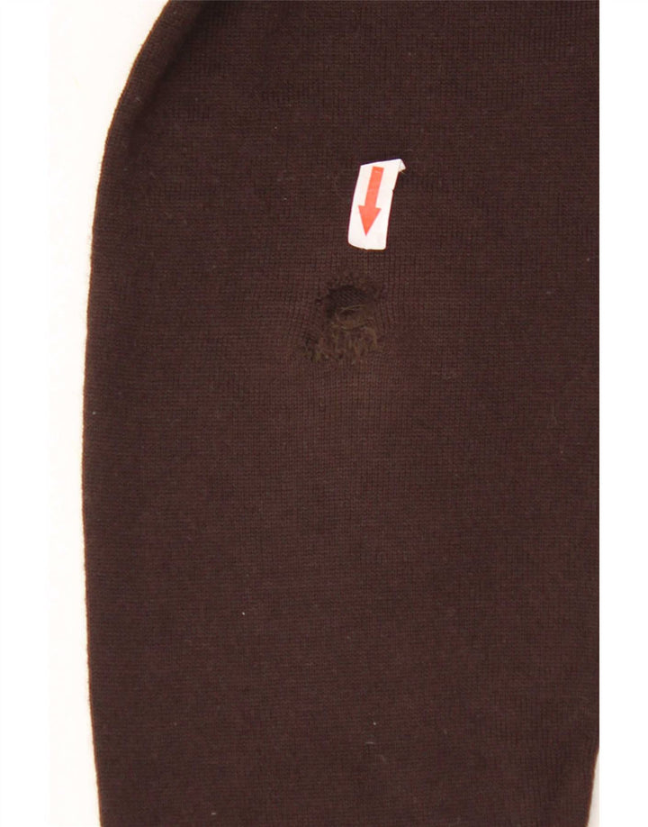 Męski sweter rozpinany Hugo Boss Slim Fit Średni brązowy wełniany