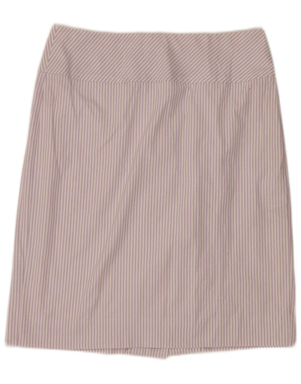 J. Crew Damska prosta spódnica z wysokim stanem US 14 XL W34 Fioletowe prążki