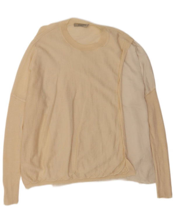 Damski sweter z okrągłym dekoltem All Saints UK 10 Small Beige Colorblock