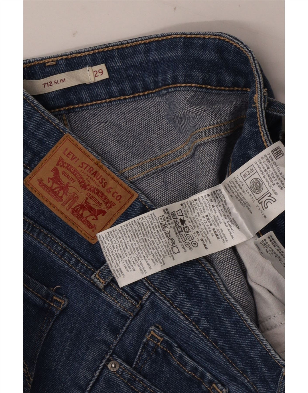 Damskie jeansy LEVI'S 712 Crop W29 L24 Niebieskie bawełniane