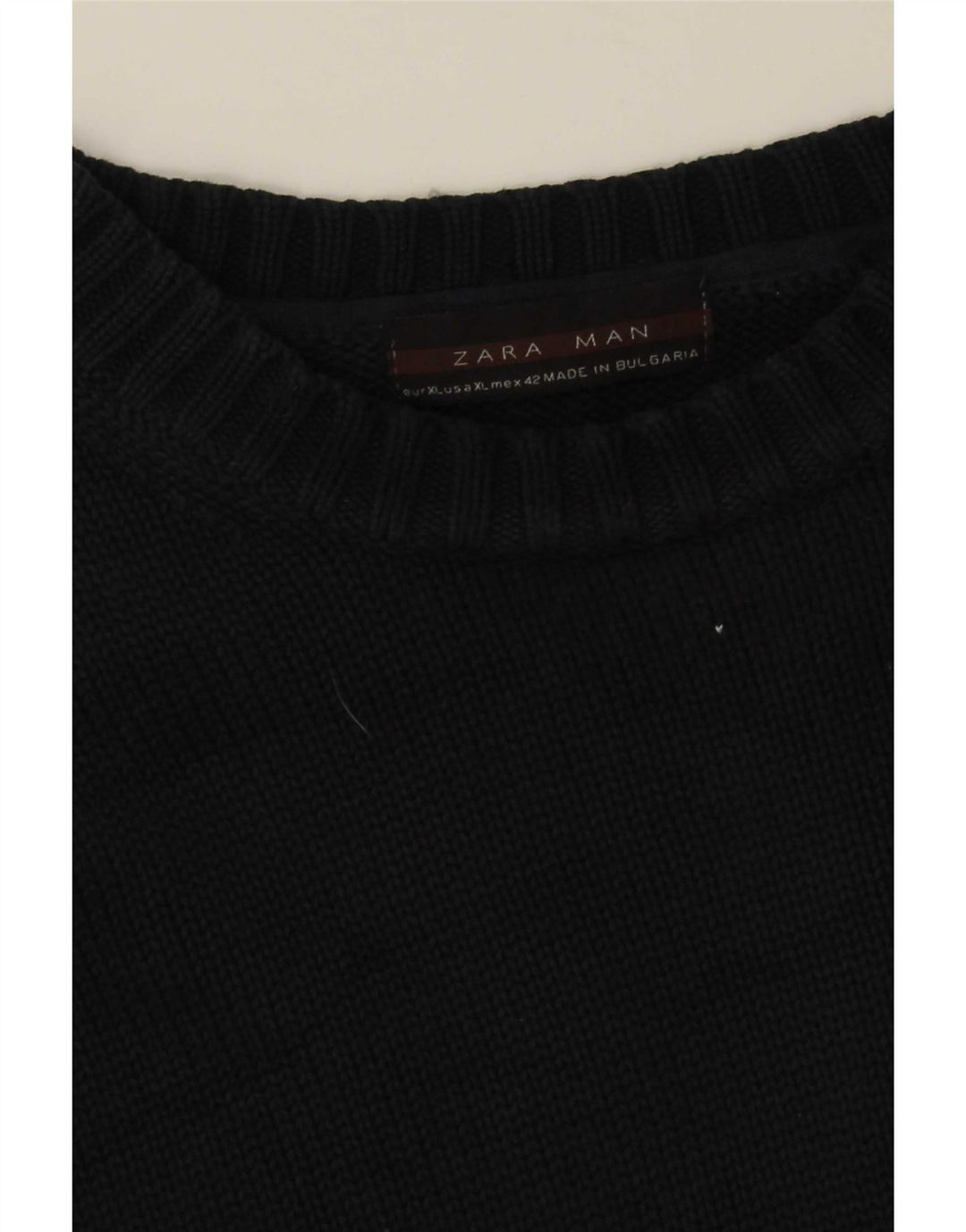 Męski sweter z okrągłym dekoltem Zara XL, czarny