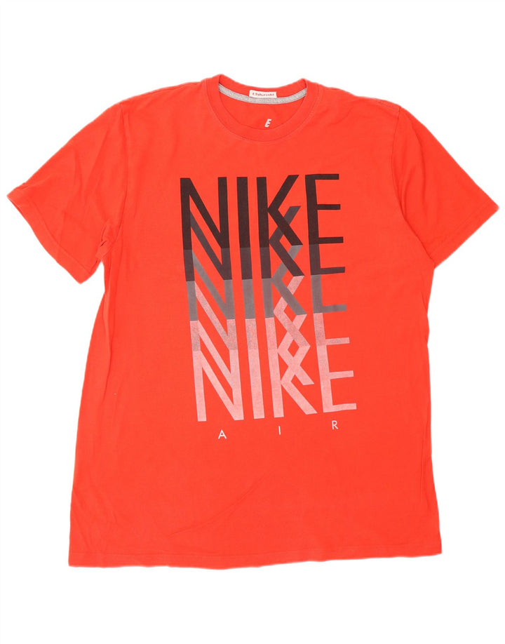 Męski T-shirt z grafiką NIKE, duży, czerwony, bawełniany