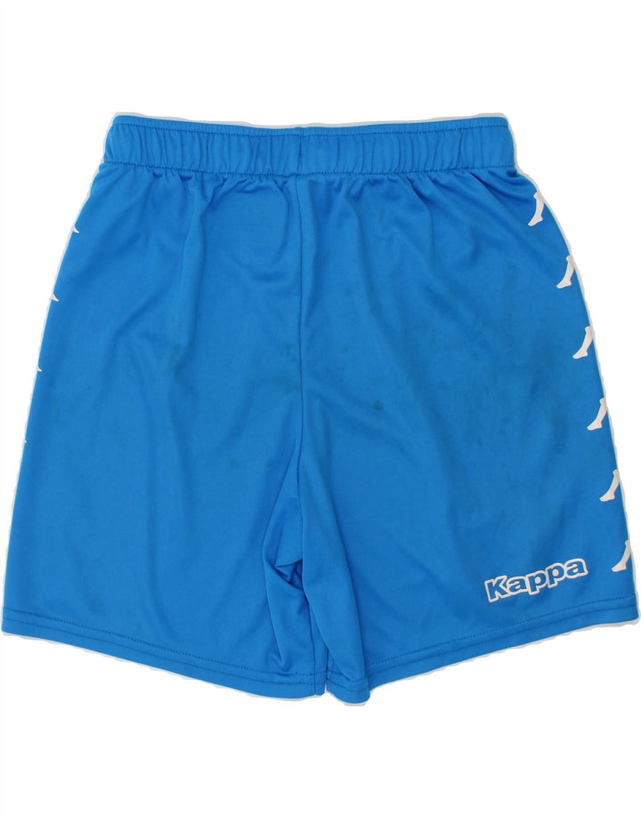KAPPA Boys Graphic Sport Shorts 7-8 Years Blue Polyester Vintage Kappa and Second-Hand Kappa from Messina Hembry 
