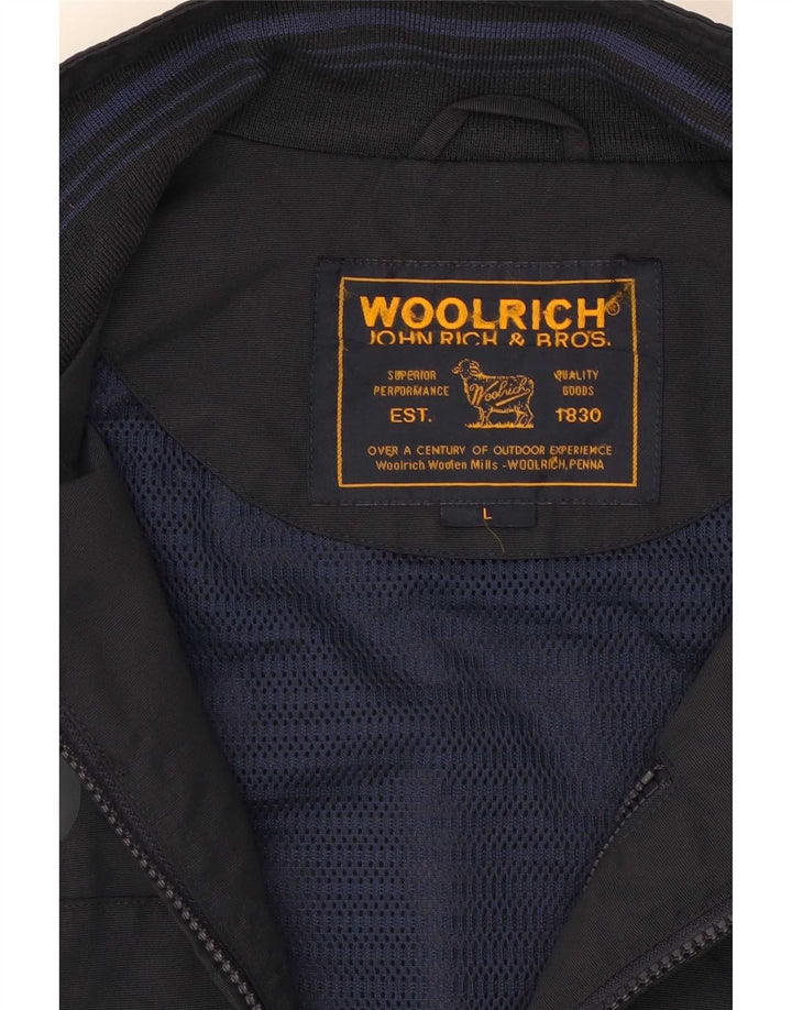 Męska kurtka dresowa bez rękawów z grafiką Woolrich, duża, granatowa