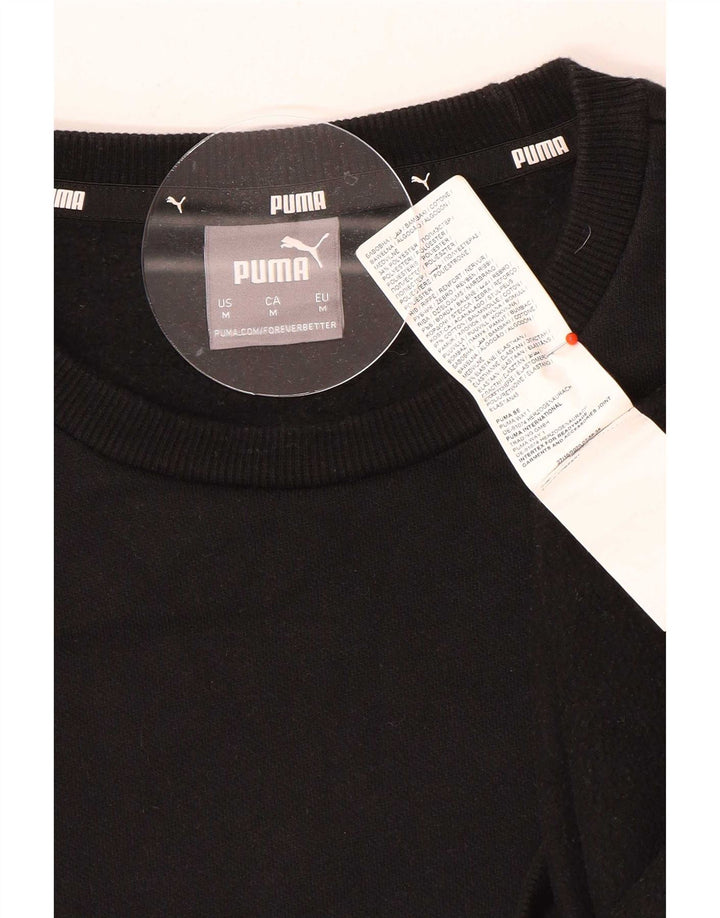 Męska bluza z grafiką Puma, średnia czarna, bawełniana