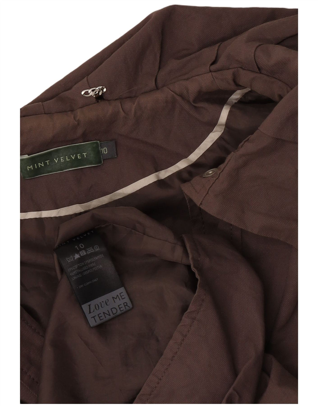 Damska kurtka parka oversize MINT VELVET UK 10, mała, brązowa, bawełniana
