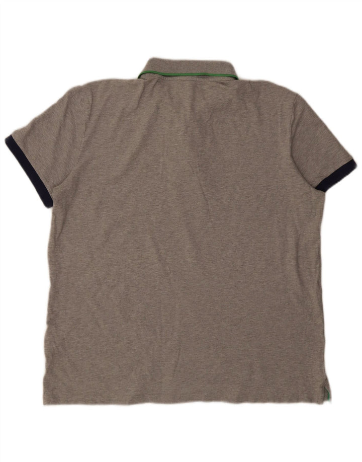 Męska koszulka polo Benetton 2XL, szara bawełna