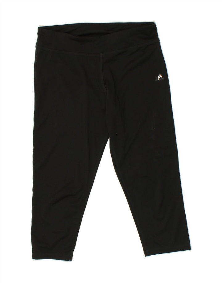 ADIDAS Womens Climalite Capri Leggings UK 12/14 Medium Black Polyester Vintage Adidas and Second-Hand Adidas from Messina Hembry 