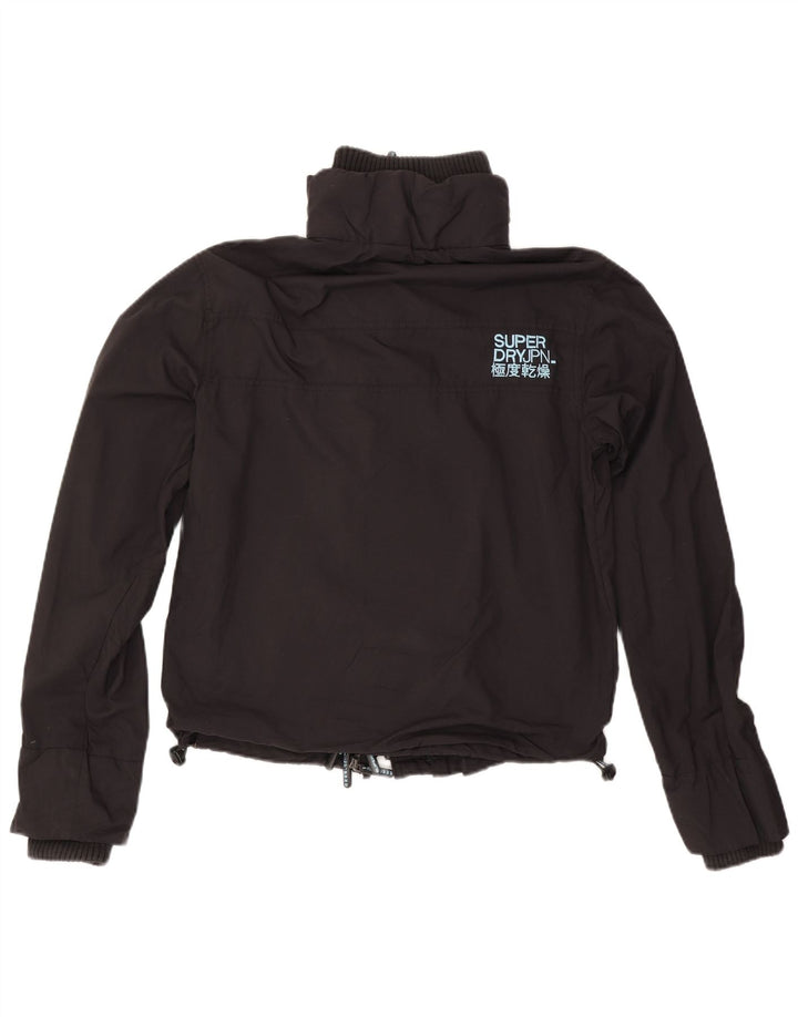 Damska kurtka przeciwdeszczowa Superdry Graphic UK 14, średni czarny nylon