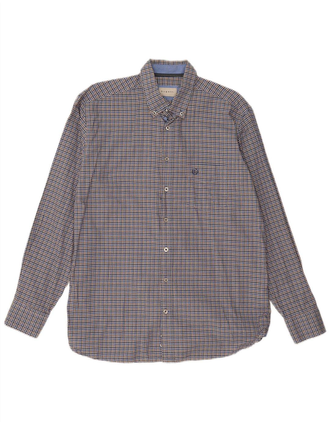 BUGATTI Mens Shirt Size 41/42 Large Multicoloured Check Cotton