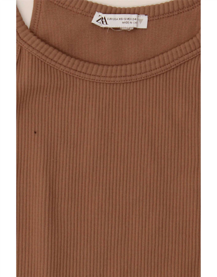 Sukienka damska Zara Mini Halter UK 4 XS Brązowa
