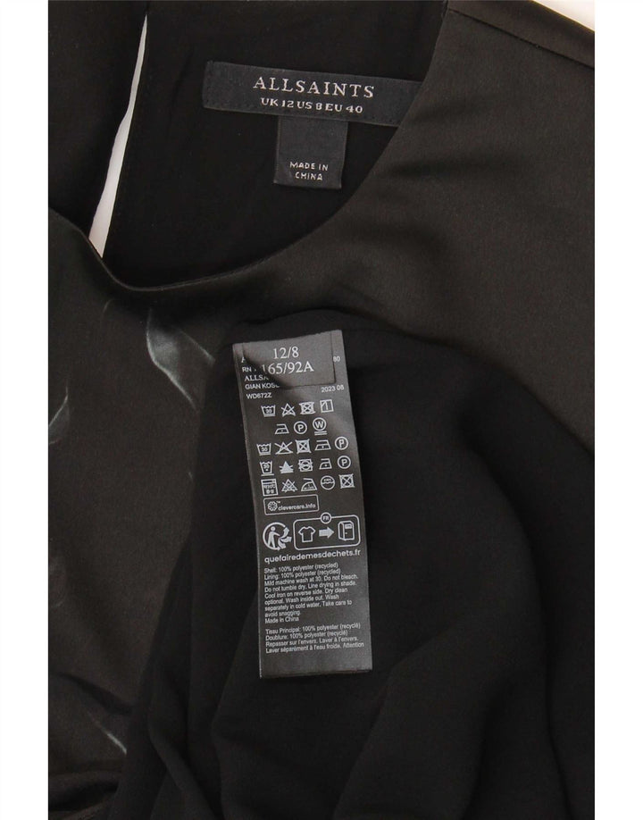 Damska asymetryczna sukienka All Saints Maxi UK 12, średnia, czarna w kwiaty