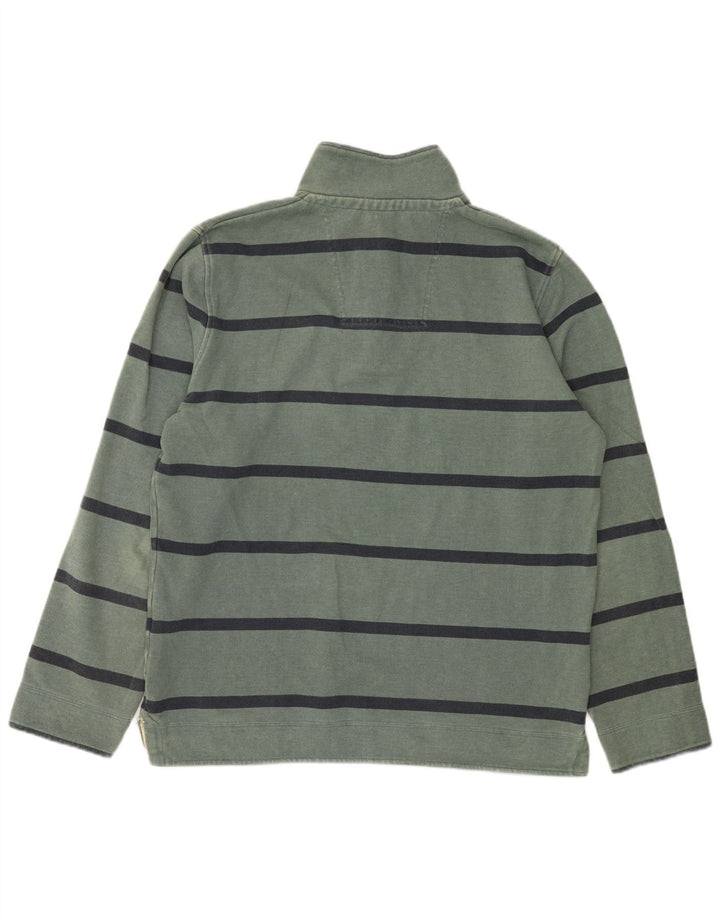 Męska bluza J. Crew z zamkiem błyskawicznym, bawełniana w średnie zielone paski