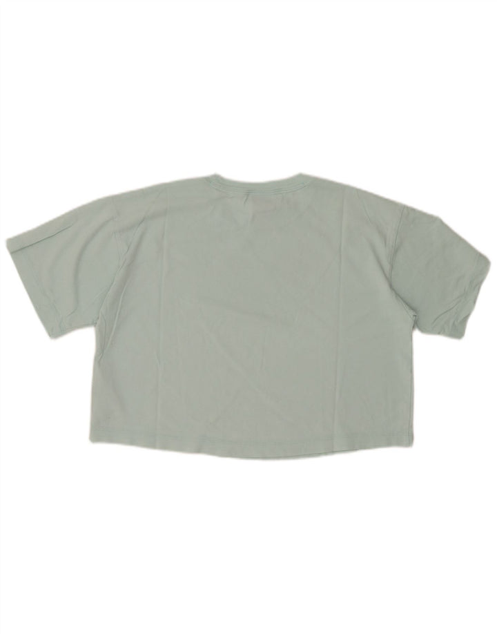 Damska koszulka CHAMPION Crop Graphic Top UK 14 Średnia turkusowa bawełna