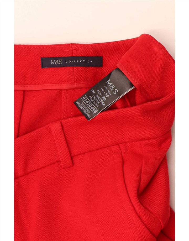 Damskie spodnie garniturowe Marks & Spencer UK 10 Small W27 L27 Czerwony poliester