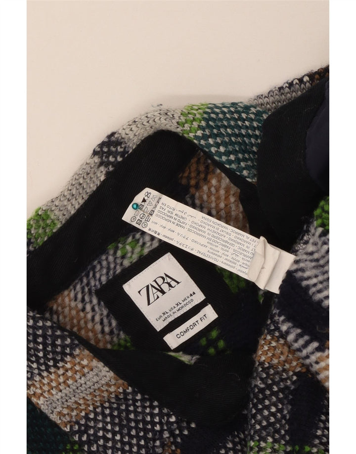 Męska koszula wierzchnia Zara XL w wielokolorową kratkę, poliester