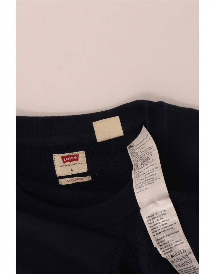 Męski standardowy sweter Levi's, duży, granatowy, bawełniany