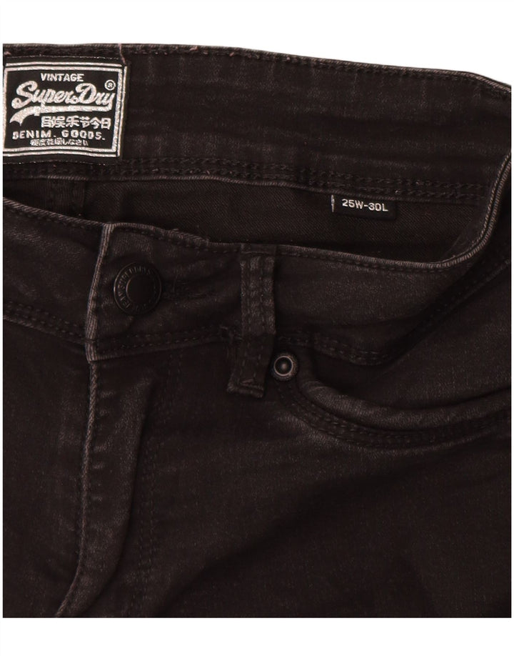 SUPERDRY Damskie jeansy skinny W25 L30 Czarna bawełna