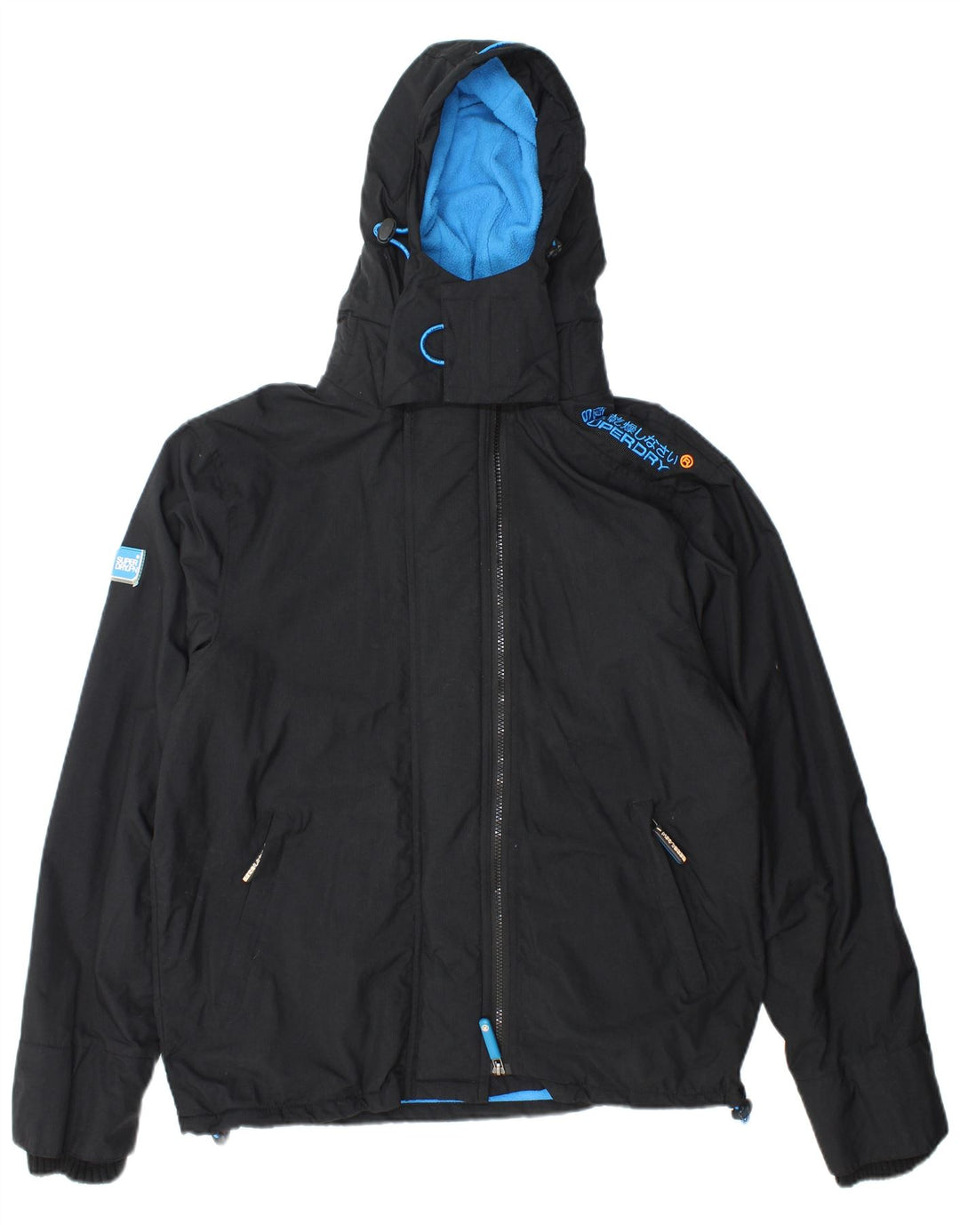 Damska kurtka wiatrówka Superdry Graphic UK 16, duża czarna