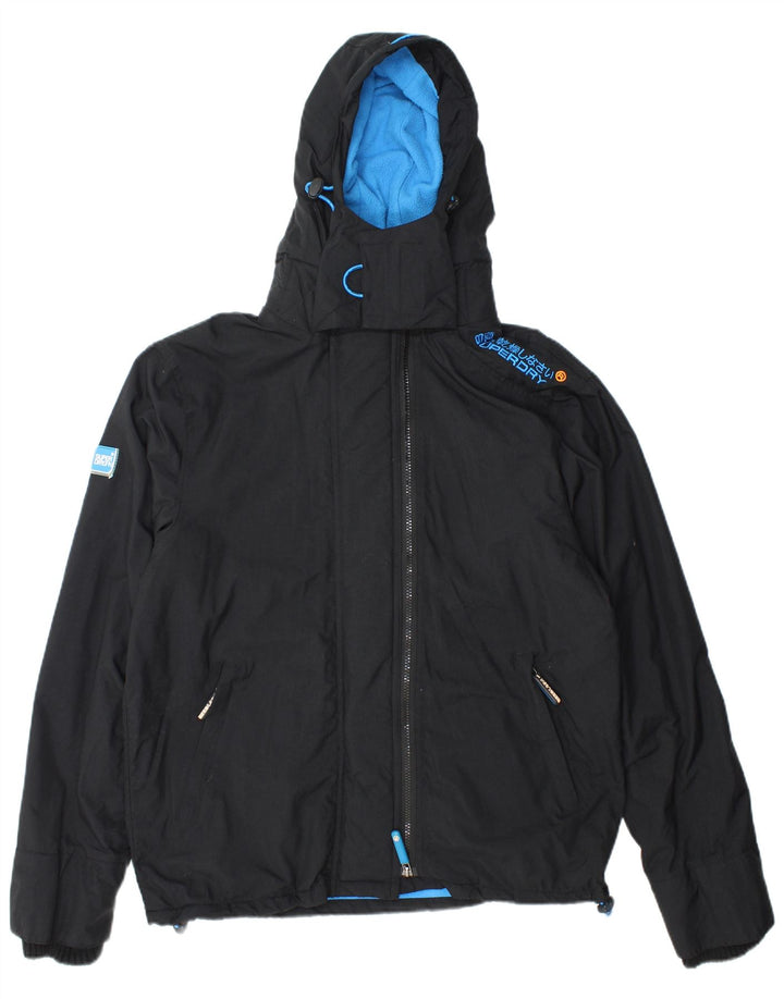 Damska kurtka wiatrówka Superdry Graphic UK 16, duża czarna