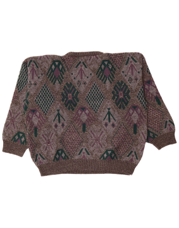 Avanti Męski sweter z okrągłym dekoltem IT 56/58 XL Szara, geometryczna wełna