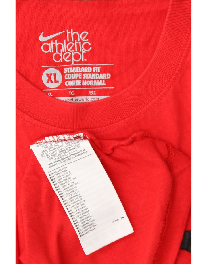 Męska koszulka NIKE Coupe o standardowym kroju z grafiką, góra XL, czerwona, bawełniana