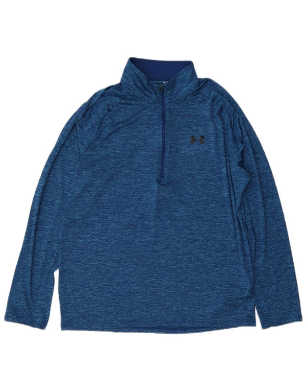 Męski dres Under Armour z zamkiem błyskawicznym i dużym niebieskim cętkowaniem