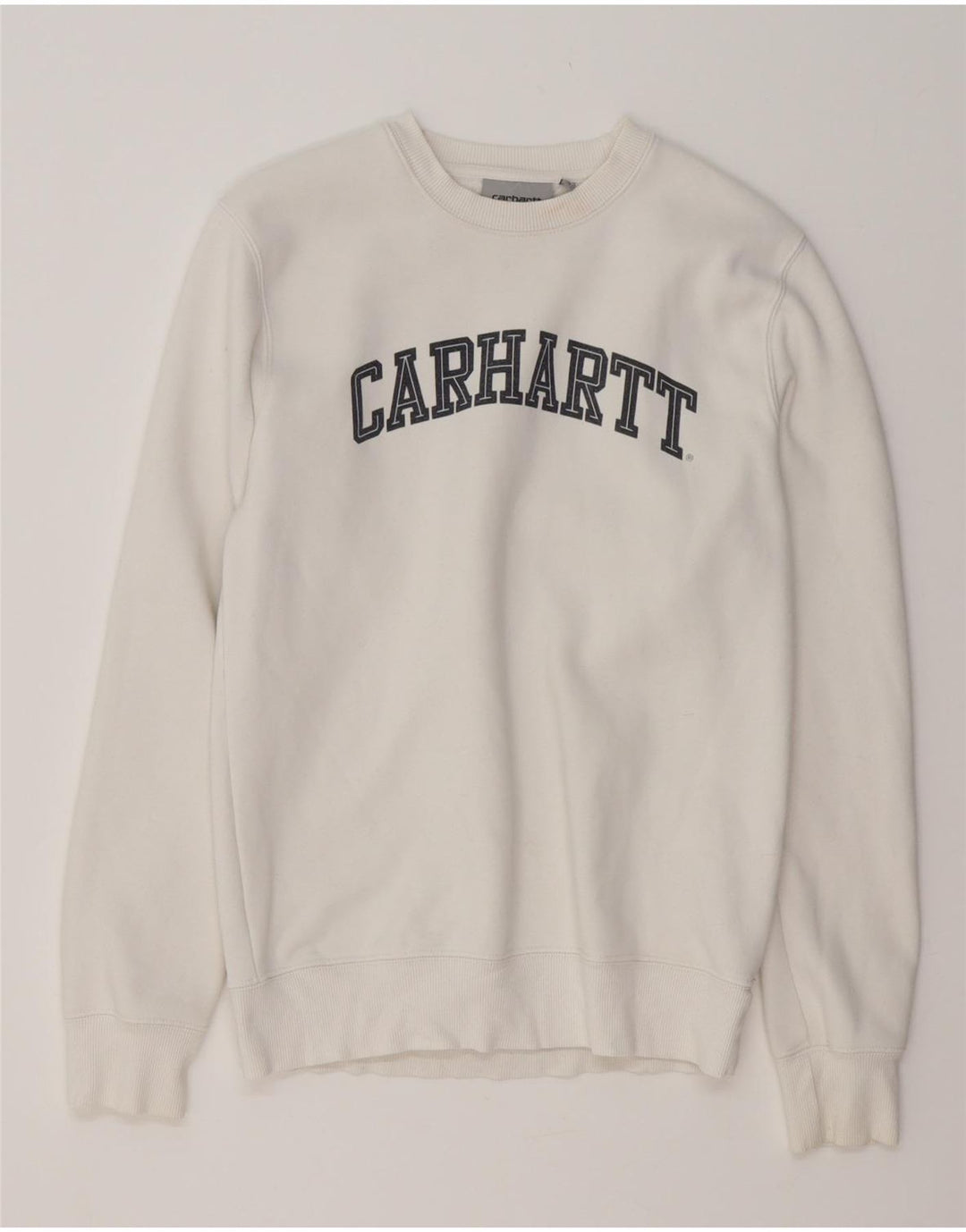 Męska bluza z grafiką CARHARTT, sweter XS, biała bawełna