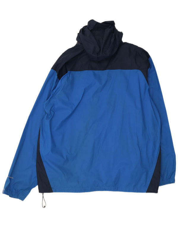 Męska kurtka przeciwdeszczowa z kapturem Columbia UK 42 XL Niebieski nylon z blokami kolorów