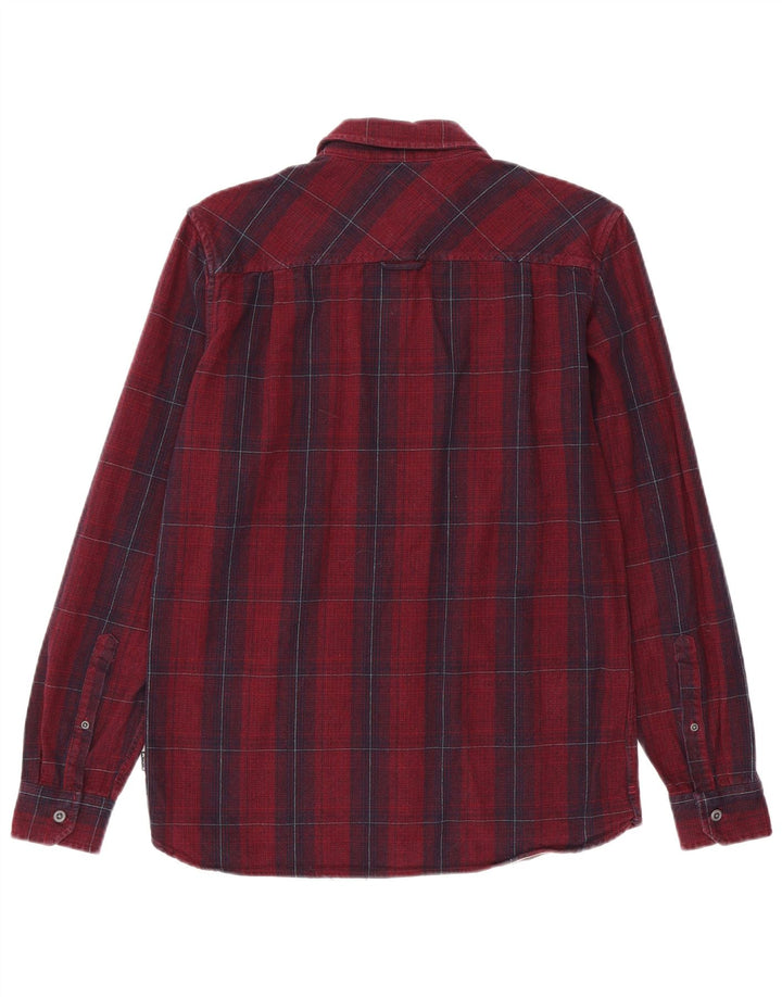 Męska koszula flanelowa Hurley o klasycznym kroju, mała, bordowa, bawełniana w kratkę