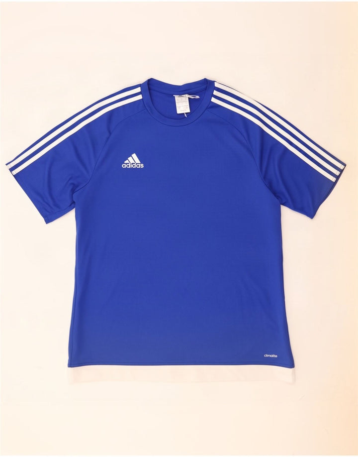Adidas Męska koszulka Climalite Top, duża, niebieska, z blokami kolorów