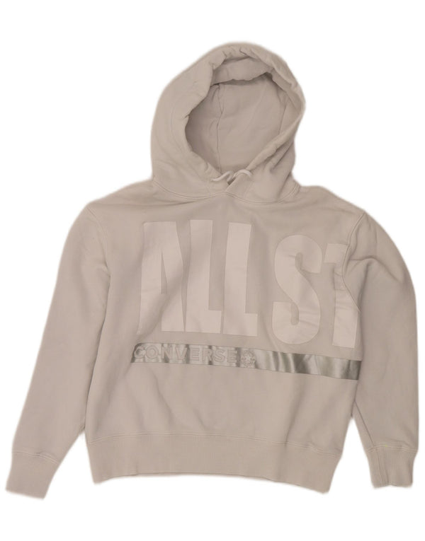 Converse Damski sweter oversize z kapturem Crop Graphic UK 6 XS Szary, bawełniany