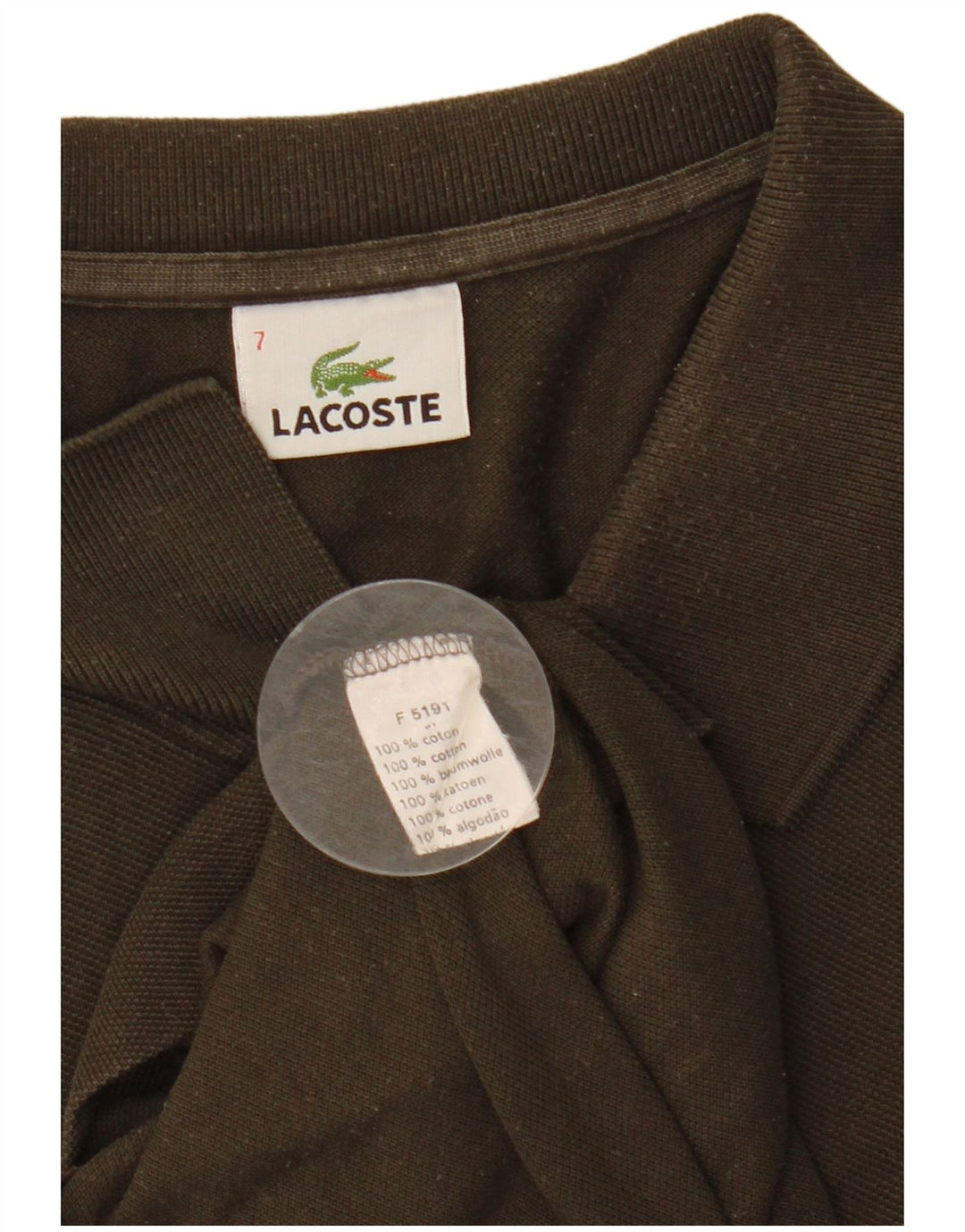 Męska koszulka polo LACOSTE, rozmiar 7, 2XL, bawełna khaki