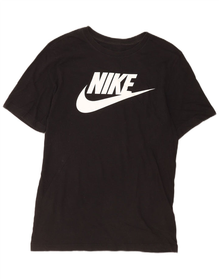 Męski T-shirt z grafiką Nike, mały, czarny, bawełniany