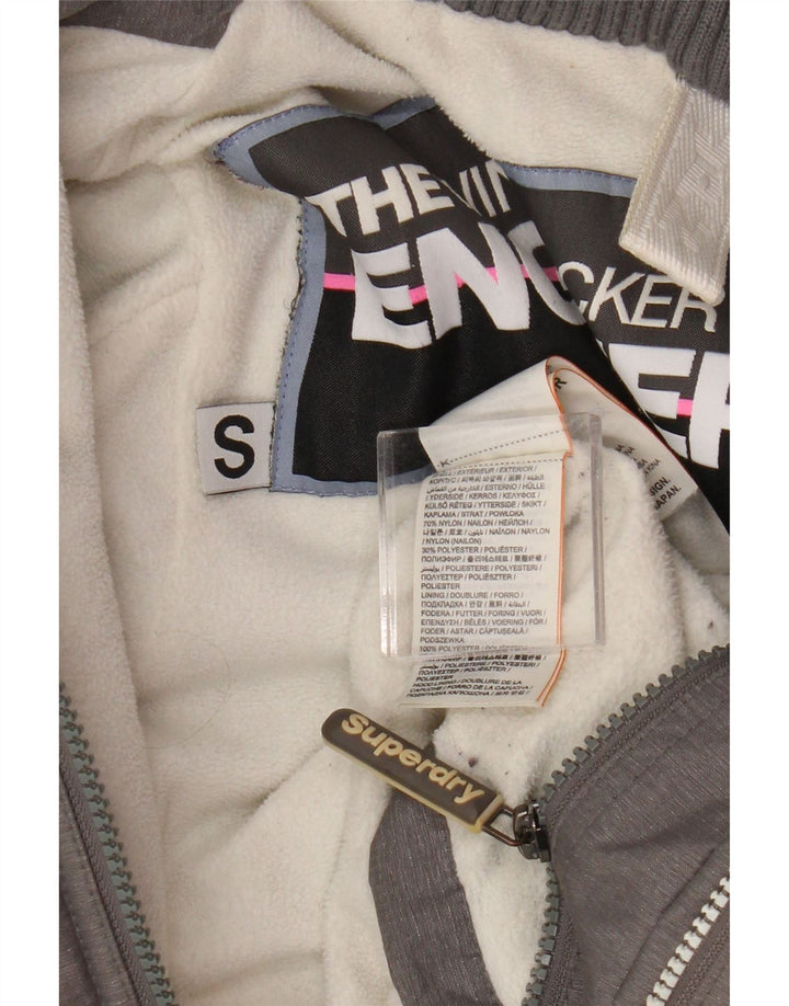 Damska kurtka wiatrówka Superdry Windattacker Graphic UK 10, mała szara