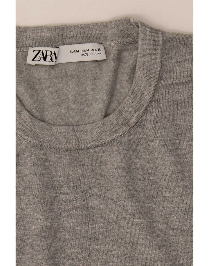 Sweter damski Zara z okrągłym dekoltem UK 12, średni szary
