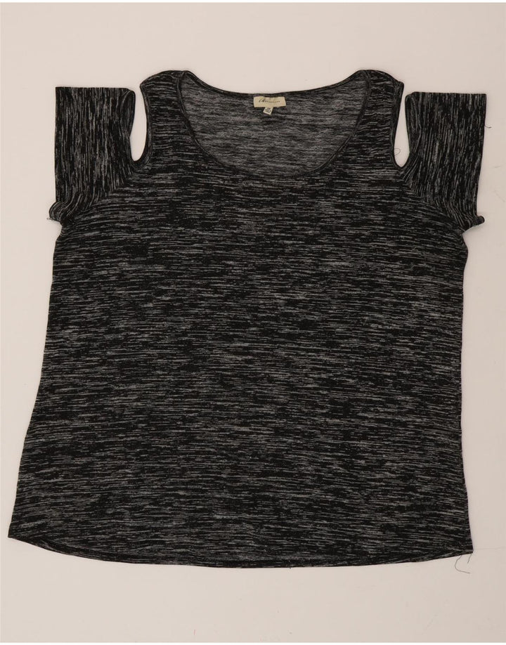Marks & Spencer Damska bluzka z autografem UK 20 2XL czarna nakrapiana
