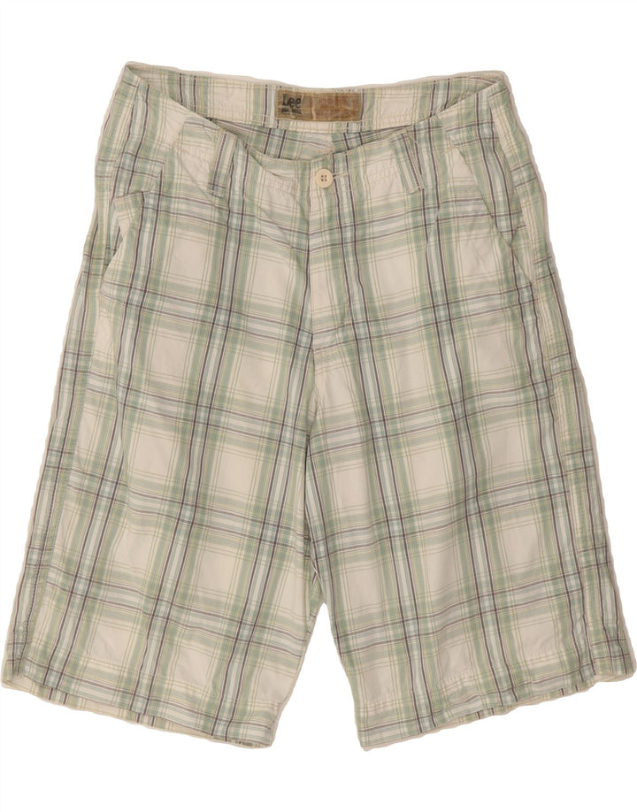 LEE Mens Chino Shorts W30 Medium White Check Vintage Lee and Second-Hand Lee from Messina Hembry 