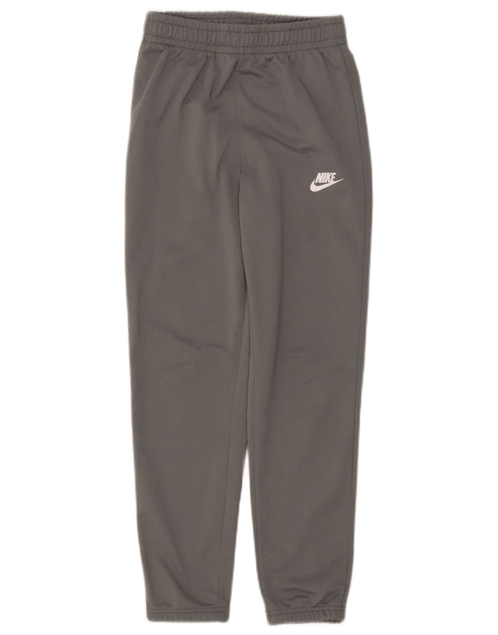 NIKE Boys Tracksuit Trousers Joggers 10-11 Years Medium Grey Polyester