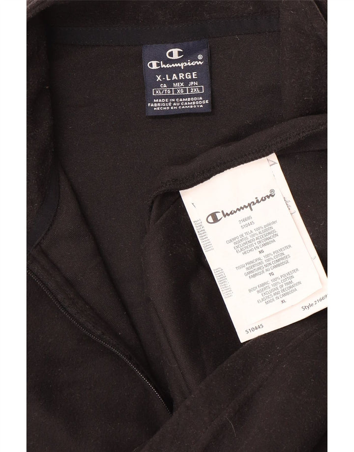 Męski sweter polarowy CHAMPION XL, czarny, poliestrowy, zapinany na zamek
