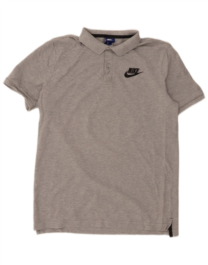 Męska koszulka polo Nike, średnioszara, bawełniana
